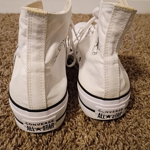 Converse Chuck Taylor All Star Lift Platform high-top sneakers in white canvas w - Picture 8 of 14